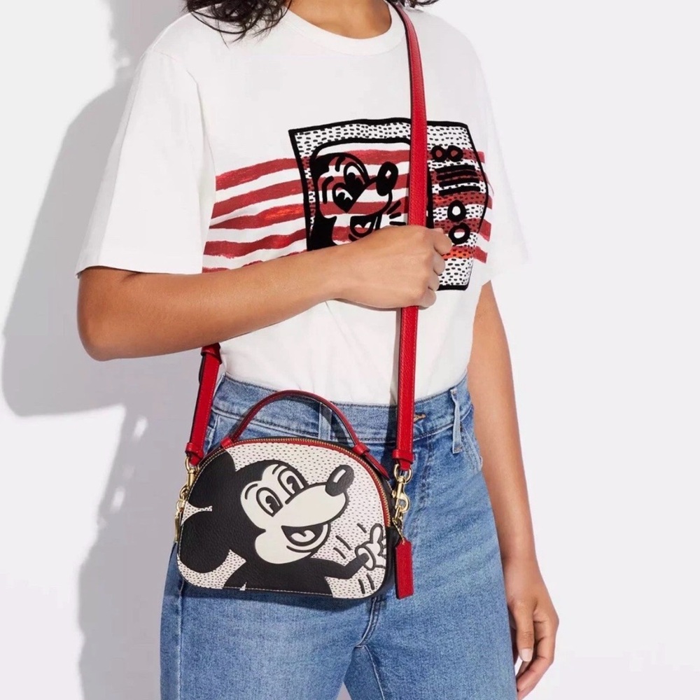 NWT Coach special edition Coach X Keith Haring Mickey bag with crossbody strap - Picture 1 of 10
